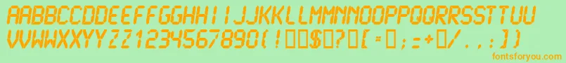 Lcdmu Font – Orange Fonts on Green Background