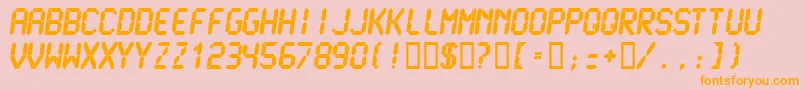 Lcdmu Font – Orange Fonts on Pink Background