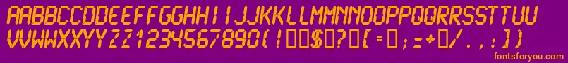 Lcdmu Font – Orange Fonts on Purple Background