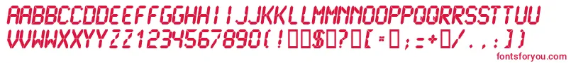 Lcdmu Font – Red Fonts on White Background