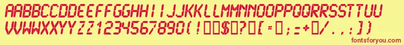 Lcdmu Font – Red Fonts on Yellow Background