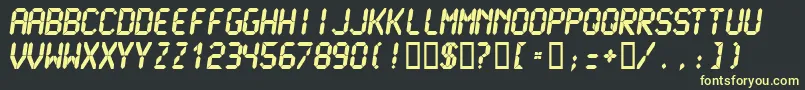 フォントLcdmu – 黒い背景に黄色の文字