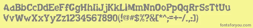 Decaying ffy Font – Gray Fonts on Yellow Background