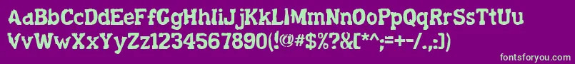 Decaying ffy Font – Green Fonts on Purple Background