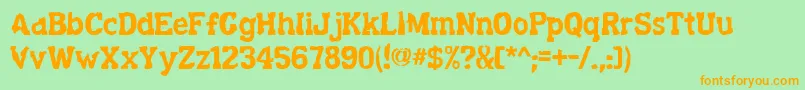 Decaying ffy Font – Orange Fonts on Green Background