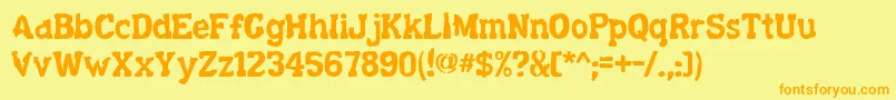 Decaying ffy Font – Orange Fonts on Yellow Background