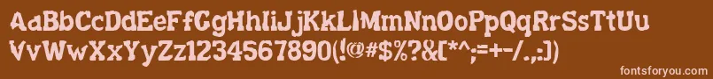Decaying ffy Font – Pink Fonts on Brown Background