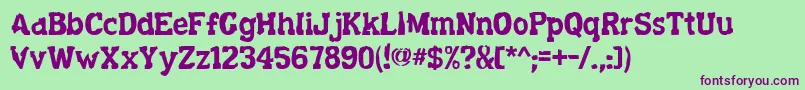 Decaying ffy Font – Purple Fonts on Green Background
