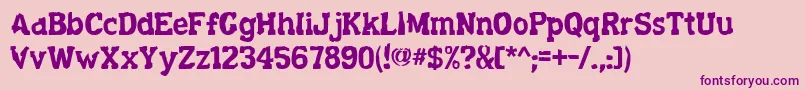 Decaying ffy Font – Purple Fonts on Pink Background