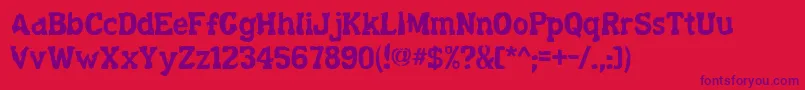 Decaying ffy Font – Purple Fonts on Red Background