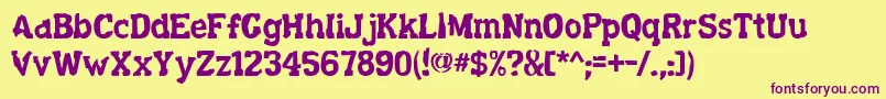 Decaying ffy Font – Purple Fonts on Yellow Background