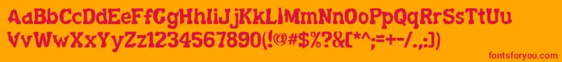 Decaying ffy Font – Red Fonts on Orange Background