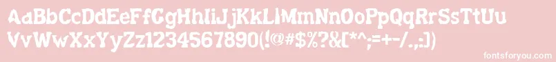 Decaying ffy Font – White Fonts on Pink Background