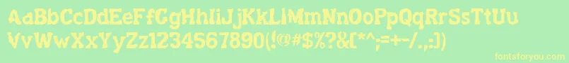 Decaying ffy Font – Yellow Fonts on Green Background