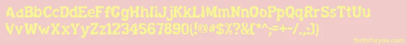 Decaying ffy Font – Yellow Fonts on Pink Background