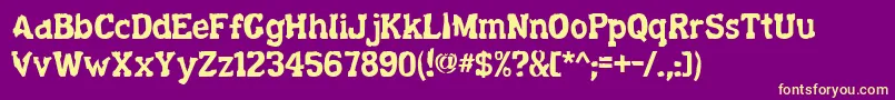 Decaying ffy Font – Yellow Fonts on Purple Background