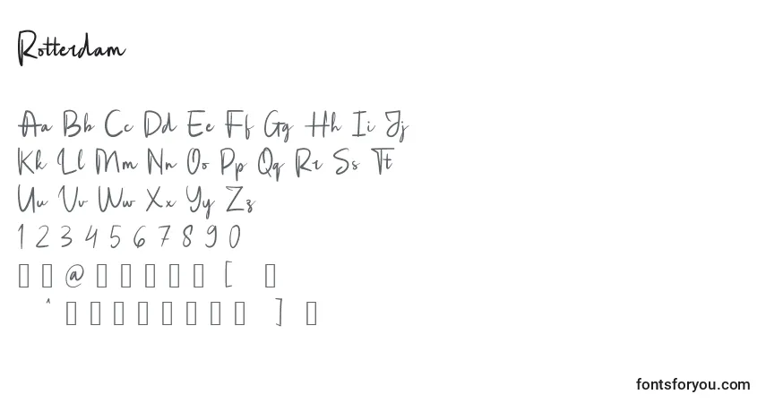 Fuente Rotterdam - alfabeto, números, caracteres especiales