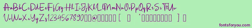 Rotterdam Font – Purple Fonts on Green Background