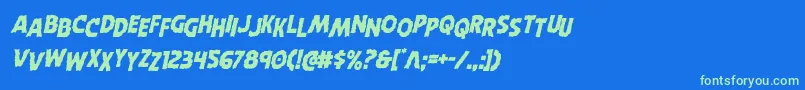 Horroweenstagitalフォントについての詳細 フォントHorroweenstagital – 青い背景に緑のフォント