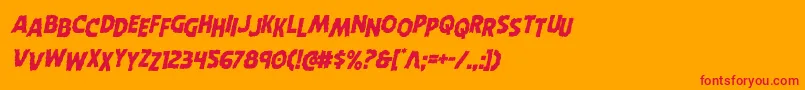 フォントHorroweenstagital – オレンジの背景に赤い文字