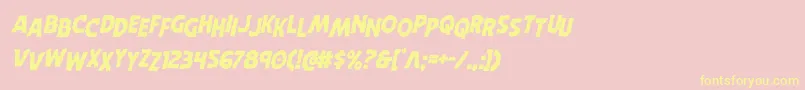 Horroweenstagital Font – Yellow Fonts on Pink Background