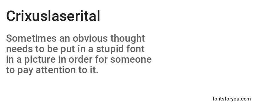 Review of the Crixuslaserital Font