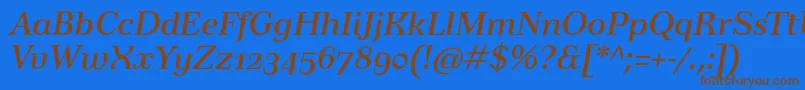 Шрифт TusartextosfItalic – коричневые шрифты на синем фоне