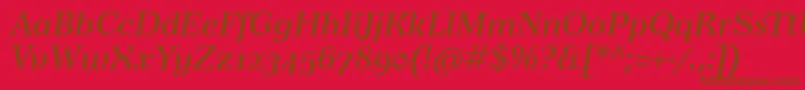 TusartextosfItalic Font – Brown Fonts on Red Background
