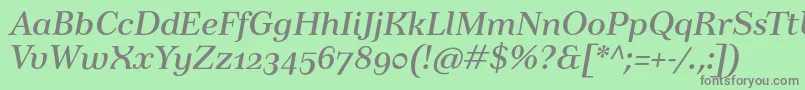 Шрифт TusartextosfItalic – серые шрифты на зелёном фоне