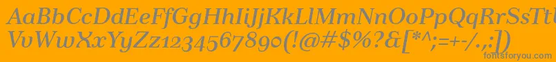 TusartextosfItalic Font – Gray Fonts on Orange Background