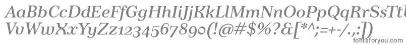 Шрифт TusartextosfItalic – серые шрифты на белом фоне
