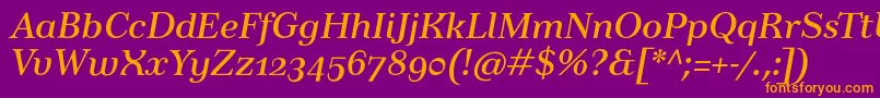 TusartextosfItalic Font – Orange Fonts on Purple Background