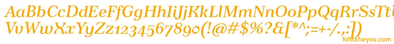 フォントTusartextosfItalic – 白い背景にオレンジのフォント