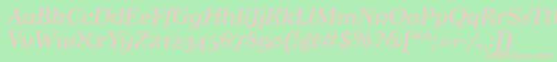 Шрифт TusartextosfItalic – розовые шрифты на зелёном фоне