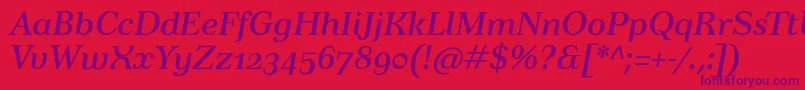 Шрифт TusartextosfItalic – фиолетовые шрифты на красном фоне