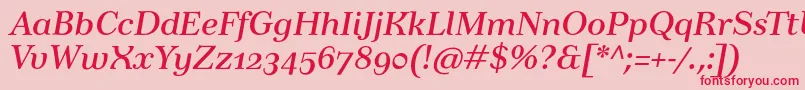 TusartextosfItalic-Schriftart – Rote Schriften auf rosa Hintergrund