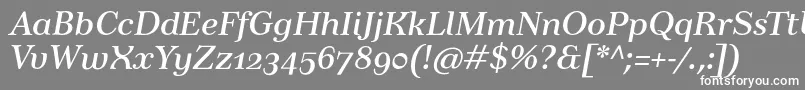 Шрифт TusartextosfItalic – белые шрифты на сером фоне