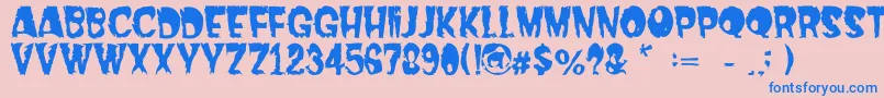 Dread Font – Blue Fonts on Pink Background