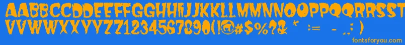 Dread Font – Orange Fonts on Blue Background