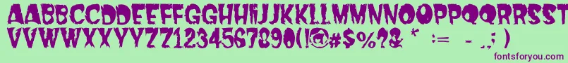 Dread Font – Purple Fonts on Green Background