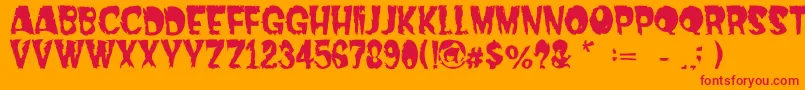 Dread Font – Red Fonts on Orange Background