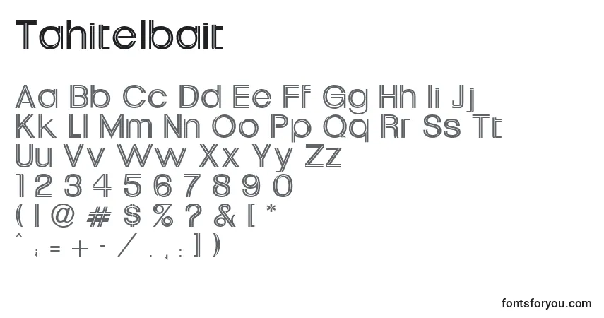 A fonte Tahitelbait – alfabeto, números, caracteres especiais