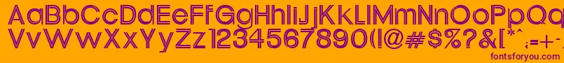 Tahitelbait-Schriftart – Violette Schriften auf orangefarbenem Hintergrund