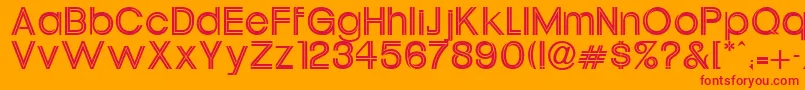 Tahitelbait-Schriftart – Rote Schriften auf orangefarbenem Hintergrund