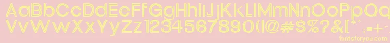 Tahitelbait-Schriftart – Gelbe Schriften auf rosa Hintergrund