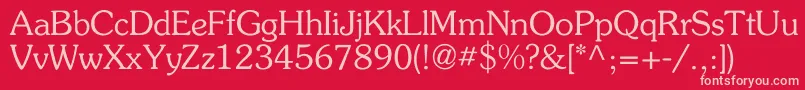 Flickner-Schriftart – Rosa Schriften auf rotem Hintergrund