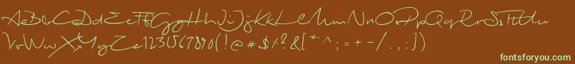 BiloxiScript Font – Green Fonts on Brown Background