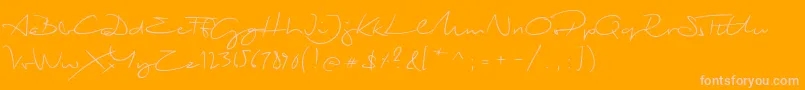 BiloxiScript Font – Pink Fonts on Orange Background