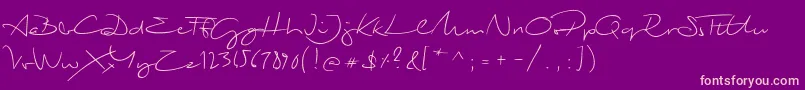 BiloxiScript Font – Pink Fonts on Purple Background