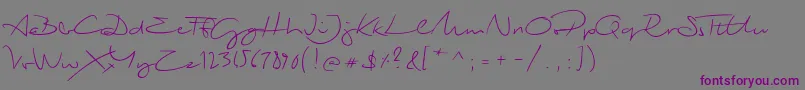 Шрифт BiloxiScript – фиолетовые шрифты на сером фоне